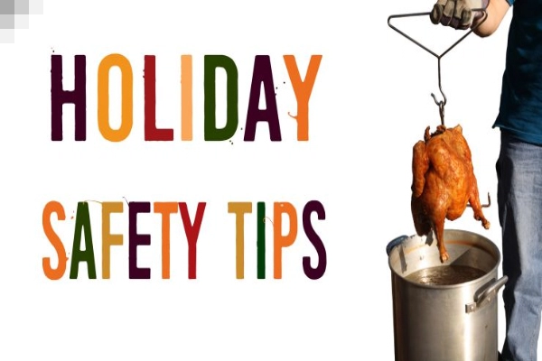 A banner saying Holiday Safety Tips