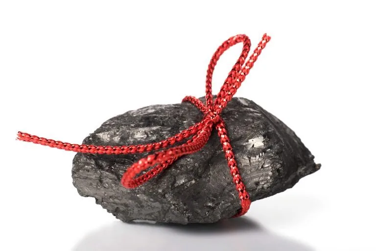 A lump of coal wrapped up in a bow.